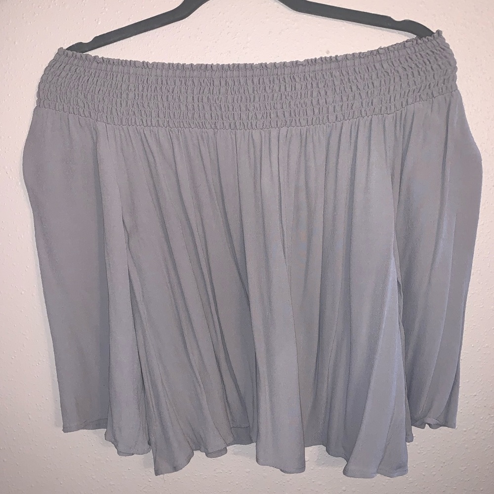Gray off the shoulder top